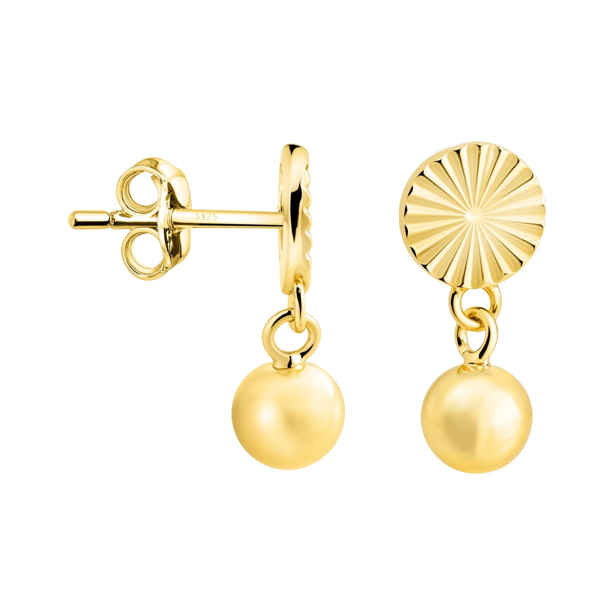 SOFIA MILANI - Damen Ohrringe 925 Silber - Kreis Kugel Ohrhänger Gold