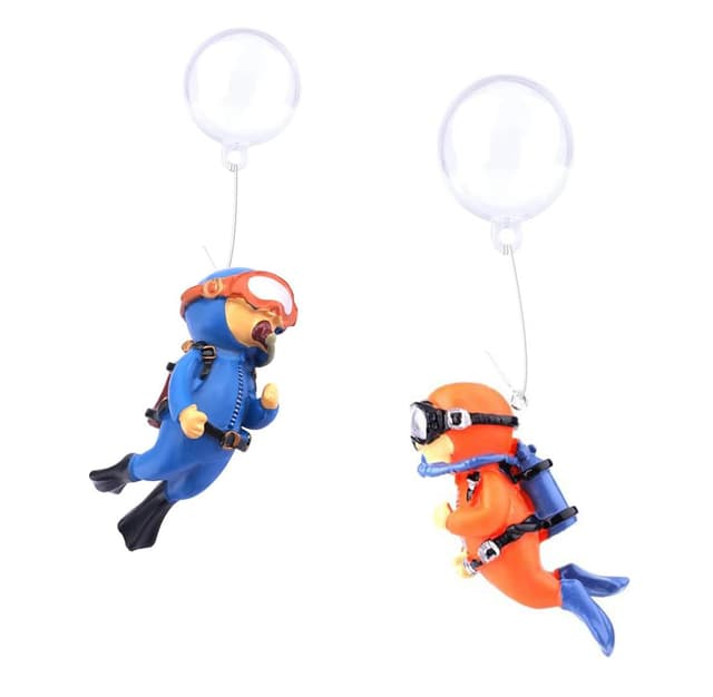 BOBOZHONG Taucher Aquarium Dekorationen,2 Stück Diver Aquarium Dekorationen schwimmende niedliche kleine Taucher Aquarium Ornamente, schwimmende Taucher Ornamente, für Home Office Aquarium Zubehör