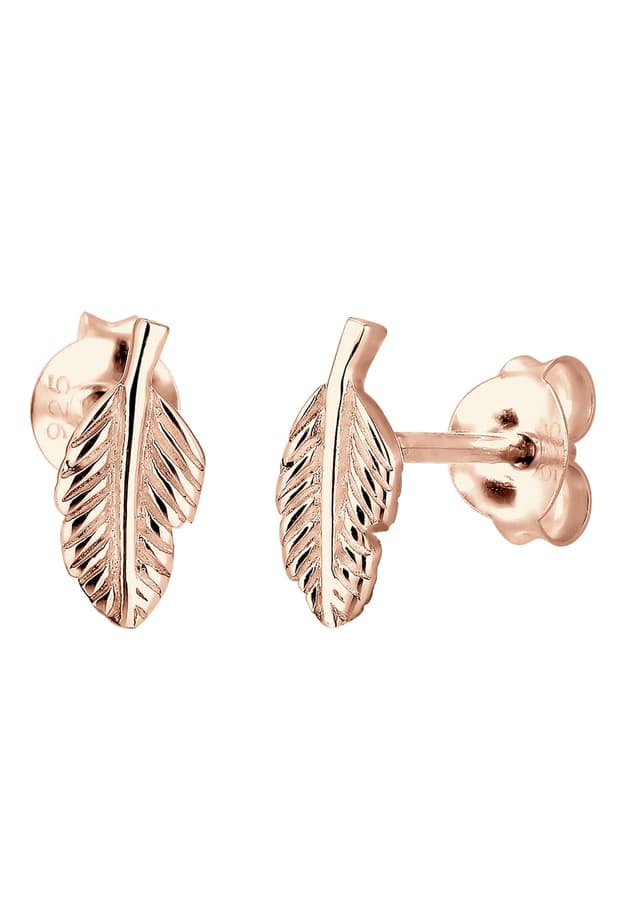 Elli Ohrringe Damen Feder Symbol Boho in 925 Sterling Silber Rosegold