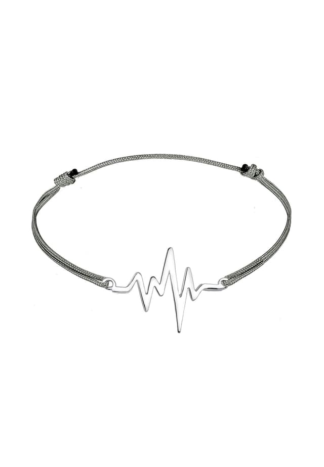 Elli Armband Damen Herzschlag Textil Geo in 925 Sterling Silber