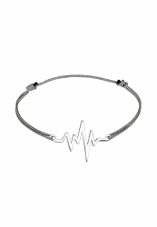 Elli Armband Damen Herzschlag Textil Geo in 925 Sterling Silber
