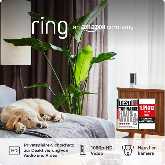 Ring Innenkamera (Indoor Camera 2. Gen.) | Überwachungskamera für den Innenbereich | 1080p-HD-Video, Privatsphäre-Sichtschutz, WLAN, ideal für Haustiere, zur Selbstinstallation | 2 Sicherheitskameras Weiß 2 Kameras