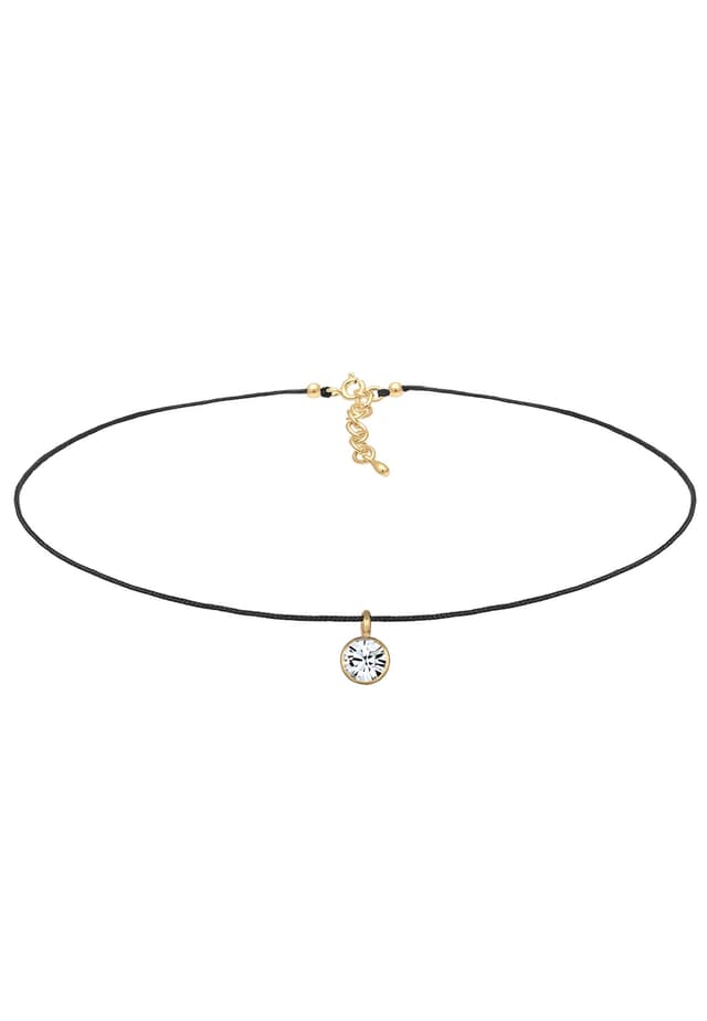Elli Damen Halskette Choker mit Kristalle vergoldet 36 Gold