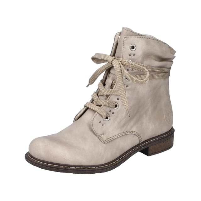 Rieker Damen Schnürstiefeletten 71218, Frauen Stiefeletten 37 EU Beige