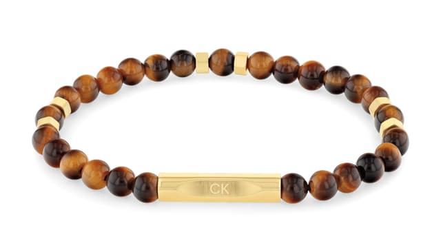 Calvin Kein Klein Armband mit Schmuckperlen für Herren Kollektion MIXED BEADS - Erhältlich Mit Tigerauge Steinen oder Hämatit-Perlen Tiger Eye
