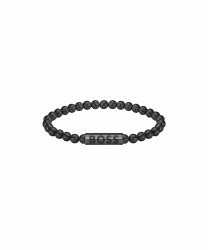 BOSS Jewelry Armband mit Schmuckperlen für Herren Kollektion SPHERE METAL aus Edelstahl, Gelbgold, und Schwarz Black M