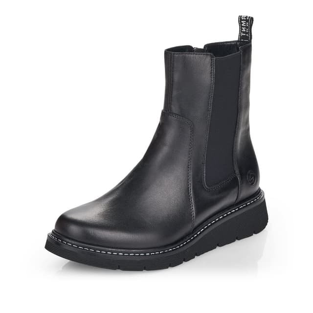 Remonte Damen D3970 Chelsea-Stiefel 44 EU Schwarz Schwarz 01