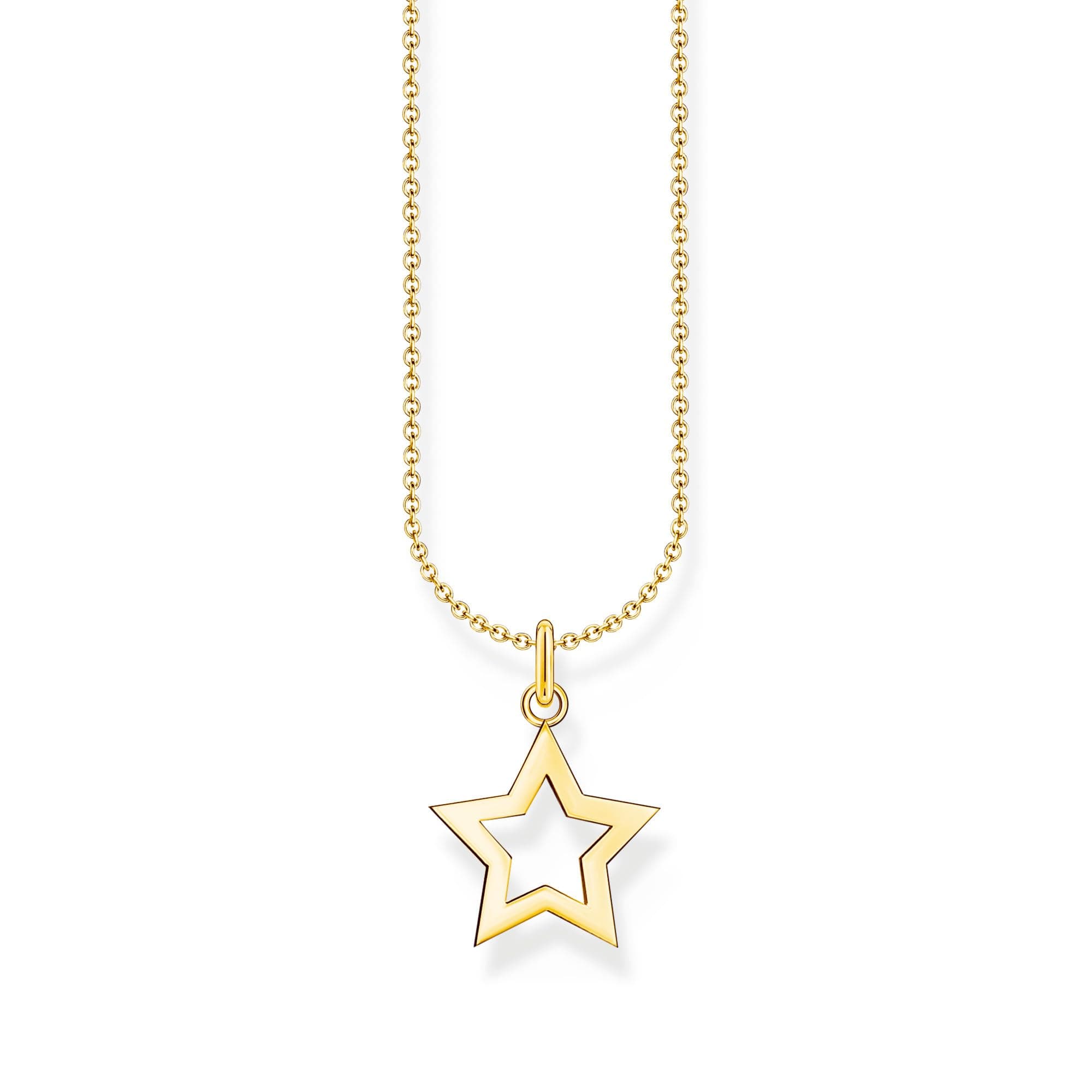Thomas Sabo Kette mit Stern-Anhänger vergoldetes Silber KE2222-413-39
