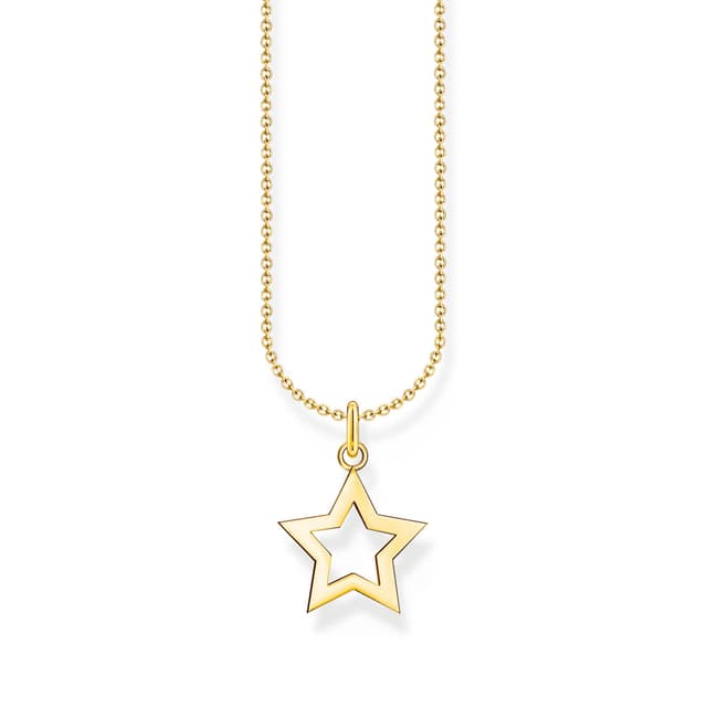 Thomas Sabo Kette mit Stern-Anhänger vergoldetes Silber KE2222-413-39