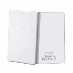 Wvoillty Dünne Geldbörsen Tracker-Karte, Smart Air Tag Card Kompatibel mit Find My App(iOS NUR), Bluetooth Tracker Dünne Smartcard für Geldbeutel, Koffer, Handy, Reisepässe, Weiß