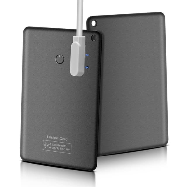 Wvoillty Wallet Tracker Karte, Wiederaufladbar Geldbörsenfinder, Kompatibel mit Find My App(iOS NUR), Dünne Smartcard IP67 mit Ladekabel für Geldbeutel, Koffer, Handy