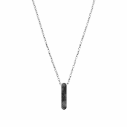 s.Oliver Kette mit Anhänger Edelstahl Herren Halsschmuck, mit Jaspis, 55+5 cm, Grau, Kommt in Schmuck Geschenk Box, 2038866 Angebot bei HelloDeals