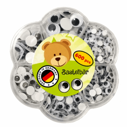 Wackelaugen Selbstklebend • 600 Stück • Premium Kulleraugen selbstklebend • Sortiert • Deutsches Kleinunternehmen • Augen zum Basteln • Bastel Augen für DIY Scrapbooking uvm • Verschiedene Größen 600er Box - 4,5,6,7,8,10,12 mm Angebot bei HelloDeals