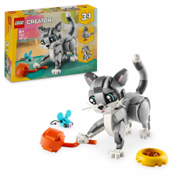 LEGO Creator 3in1 Graue Katze - Tierfigur umbaubar in eine Taube oder einen Hund – Spielzeug mit Minifiguren zum Bauen - Kreatives Geburtstagsgeschenk für Mädchen und Jungen ab 8 Jahren – 31163 Angebot bei HelloDeals