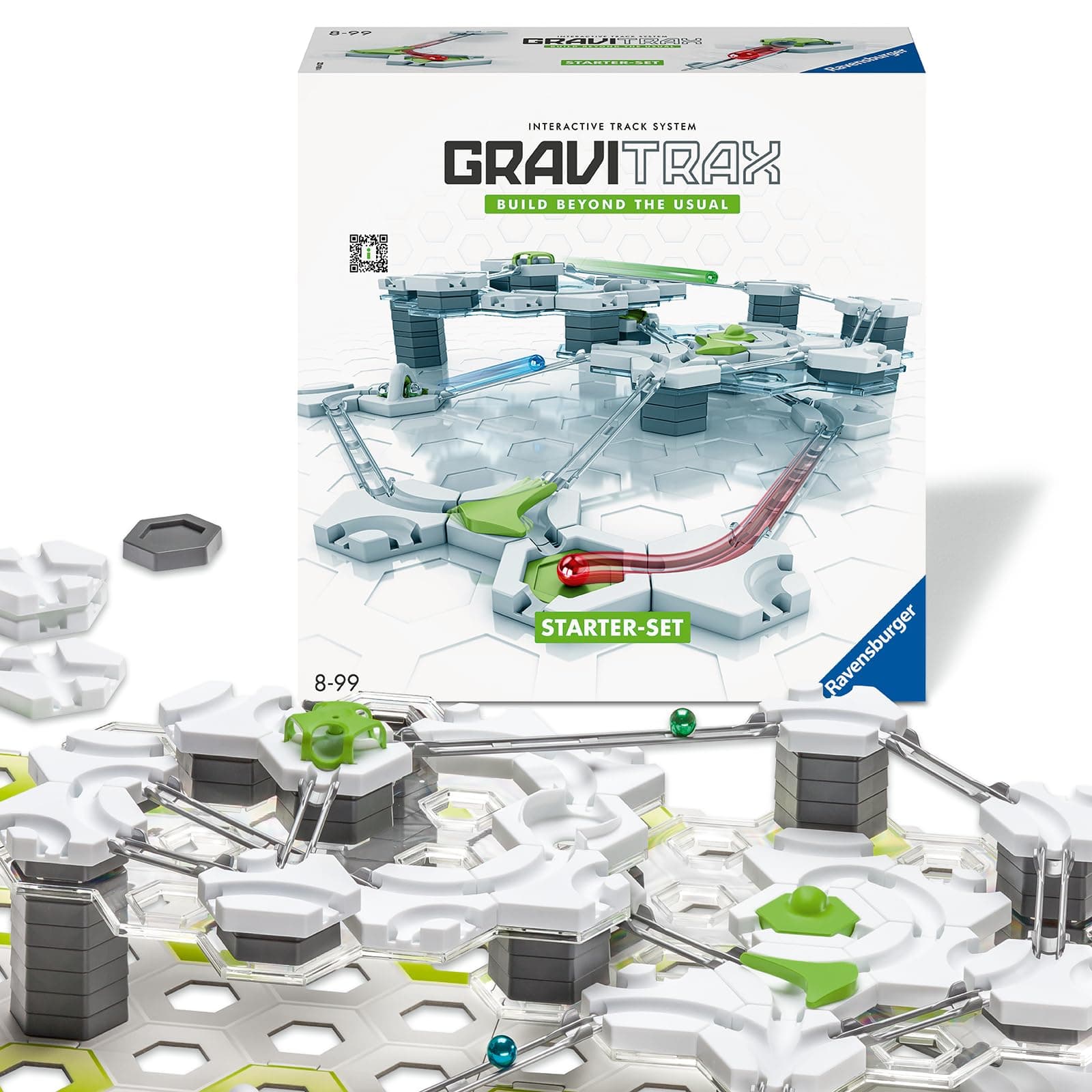 Ravensburger GraviTrax Starter-Set 22410 - GraviTrax Starterset für Deine Kugelbahn - Murmelbahn und Konstruktionsspielzeug ab 8 Jahren, Geschenk für Kinder, alleine bespielbar Starter-Set Verpackungsdesign 2023 Single