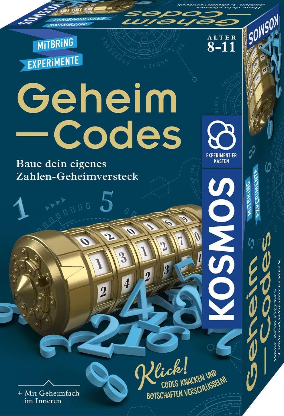 Kosmos 658076 Geheim-Codes, Baue EIN eigenes Zahlen-Geheimversteck, Codes knacken, Nachrichten und Geheimnisse verschlüsseln, Experimentierset für Kinder ab 8-11 Jahre, Kryptex Mitbringsel Geschenke