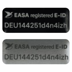 Flying Drone – e-ID Drohnen-Kennzeichen 20x8mm für DJI NEO & DJI weitere Modelle | Feuerfeste Drohnen Plakette | In Schwarz oder Silber | Aluminium-Plakette mit EASA-Vogelsymbol Angebot bei HelloDeals