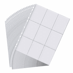 Relota 40 stück Sammelkarten Hüllen Doppelseitiger 720 pockets, Karten Sleeves Transparent, Leere Sammelmappe Folien 11 Löcher, Sammelkartenzubehör für Spielkarte, Basketball/Fußball Karten 40 Stück – Transparent Angebot bei HelloDeals