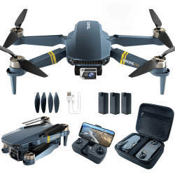 800 Meter Reichweite faltbare Drohne mit Kamera für Anfänger – 60+ Min. Flugzeit, WiFi FPV Quadrocopter mit 4K HD-Kamera, bürstenlosem Motor, Auto-Hover, Auto-Follow (3 Akkus) 1* Drone + Control Biolumineszierendes Tiefenblau Angebot bei HelloDeals