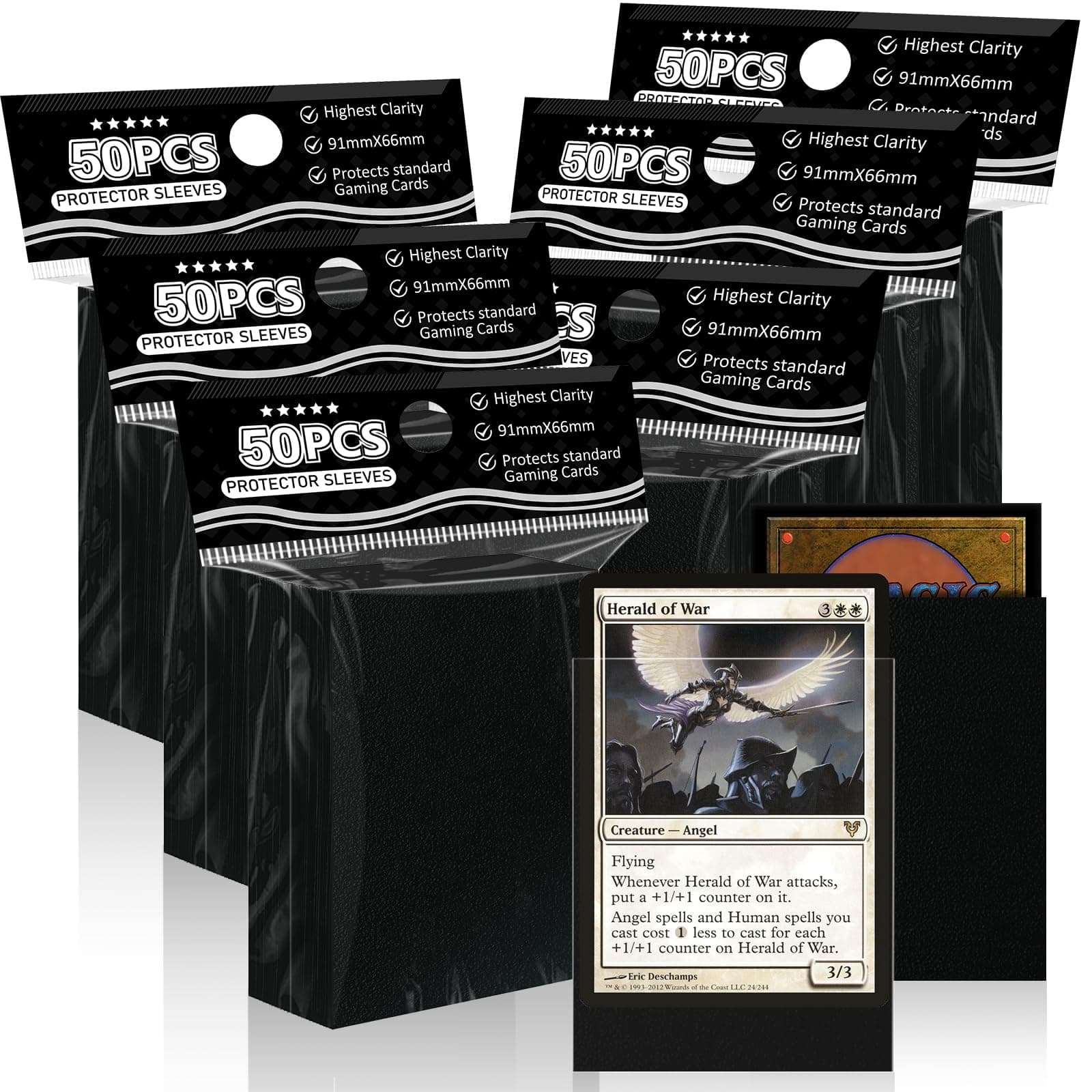 Schwarze Kartenhüllen für MTG, 300 Packung Perfect Fit Standard Kartenhüllen für Trading Cards Sportkarten Baseballkarten TCG, stabil und schön mischbar Schwarze 300 Angebot bei HelloDeals
