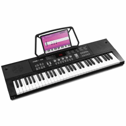 MAX KB15 - Keyboard Piano mit 61 Tasten, E Piano mit Mikrofon und Lautsprecher, LCD Display, 70 Demosongs, Klavier Keyboard für Anfänger, Lern-Funktion, 26 Klangarten, 8 Percussion, USB-C Angebot bei HelloDeals