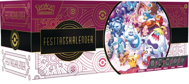 Pokémon-Sammelkartenspiel: Festtagskalender (8 holografische Karten, 6 Boosterpacks, 7 Funpacks & mehr)