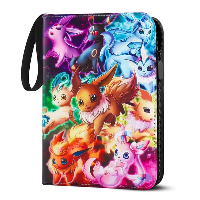 LYAILOOGXL Zip Sammelalbum für Pokemon Karten, Sammelkarten Album Mappe für Pokemon zum Sammeln und Tauschen,PU-Material Oberfläche Wasserdicht 400 Karten