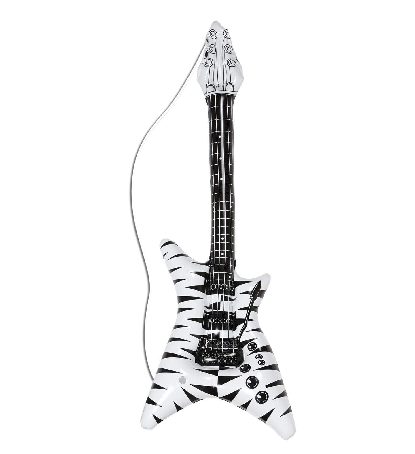 W WIDMANN MILANO Party Fashion - Aufblasbare Gitarre, Länge circa 105 cm, Instrument, Luftgitarre, Mottoparty, Karneval Zebra 1