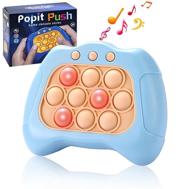 Schnelle Push Blasen Spielkonsole|Button Puzzle Pop Light up Spiel|Dekompression Breakthrough Puzzle Game Machine|Sensorische Zappelspielzeug für Autismus,Hand Eye Koordinierungsspiel (hellblau) Light Blue