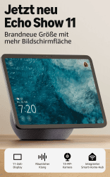 Amazon Echo Show 11 – Brillantes 11-Zoll-Display in Full-HD-Auflösung mit größerer Bildschirmfläche, 3D-Audio und Alexa, Graphit 11 Zoll Graphit