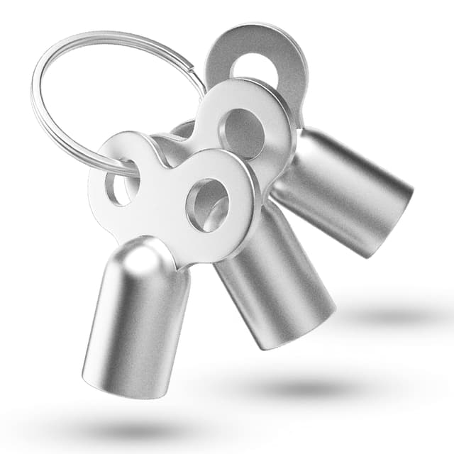 Fuchs Entlüftungsschlüssel | 3 Stück passend für alle Heizkörper | mit Ring zum Aufhängen | 5mm Zinklegierung Schlüssel zum Entlüften Lüften aller Heizungen möglich radiator key Entlüfter Heizung