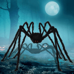 JOLCEEY Halloween Riesiges Spinnen, 1,5m Halloween Große Schwarze Haarige Gefälschte Spinne Dekorationen für Gartenpartys, Spukhäuser, Gruselzonen Angebot bei HelloDeals
