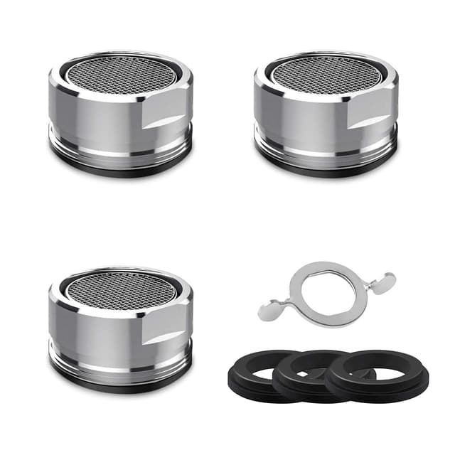 IZyufan Perlatoren für Wasserhähne M24 [3 Stück], Strahlregler mit ABS- und Edelstahl- Filter inkl Mischdüsenschlüssel für Wasserhähne