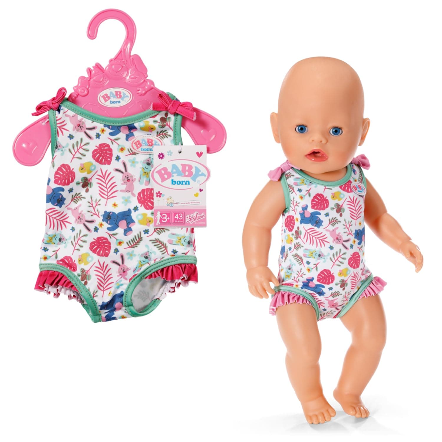 BABY born Badeanzug, EIN Stück, Puppen-Badeanzug mit buntem Print für 43 cm Puppen, Design nicht frei wählbar, 833636 Zapf Creation Angebot bei HelloDeals