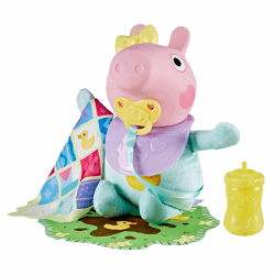 Peppa Pig Grunz und Kuschel Evie interaktive Babypuppe, 28 cm große Puppe für Mädchen mit 20 Geräuschen und vielen Funktionen, Spielzeug-Set für Kinder ab 3 Jahren zum Kuscheln, Pflegen und Umsorgen Interaktive Evie Puppe Angebot bei HelloDeals
