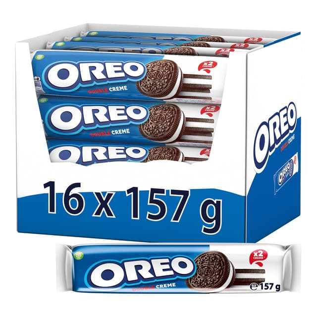 OREO Double Kakaokekse mit doppelter Crèmefüllung mit Vanillegeschmack - Vorratspack zum Teilen - 16 x 157g