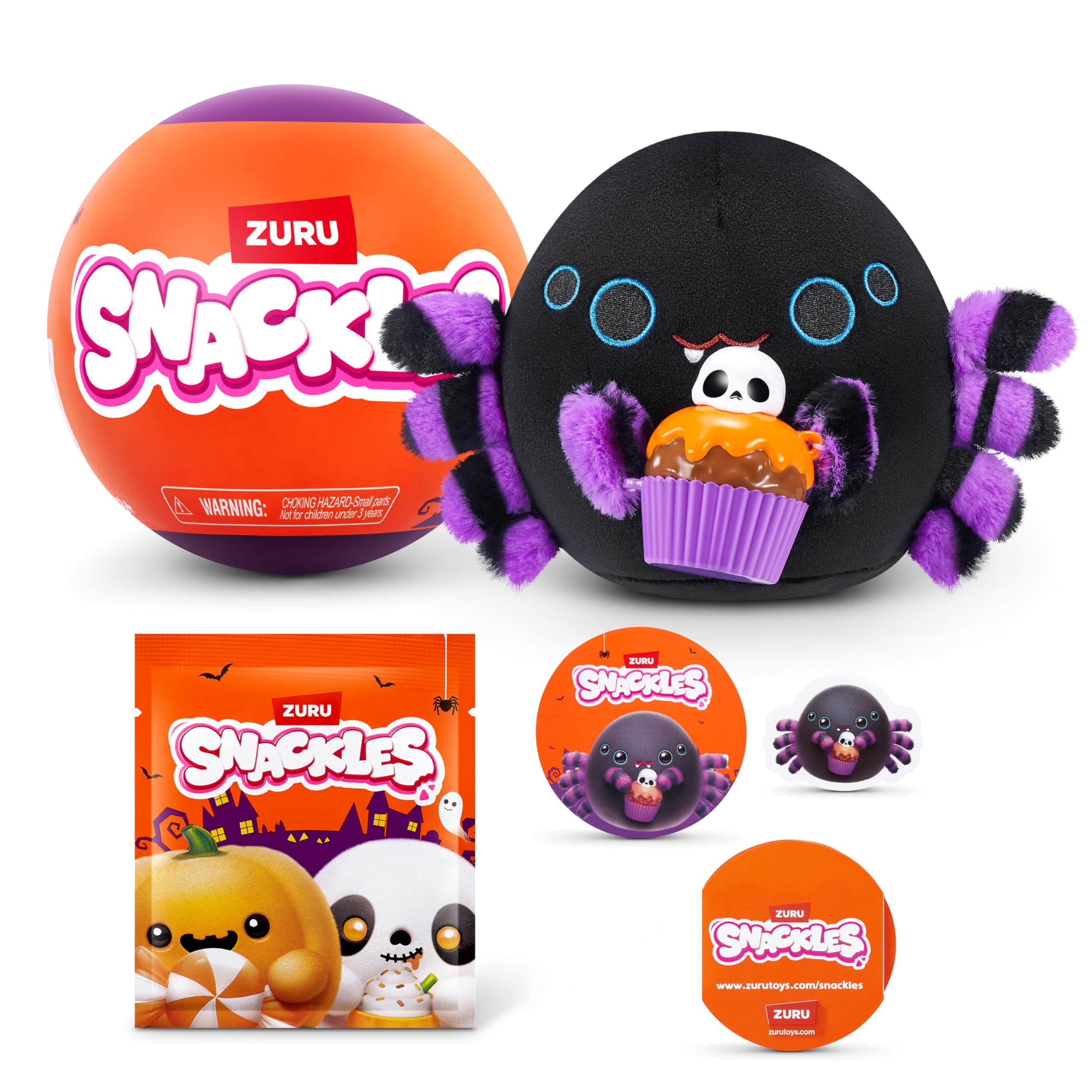 Snackles Halloween Serie 1, 13 cm großes Plüschspielzeug von ZURU, Plüschspielzeug mit Snack-Accessoire