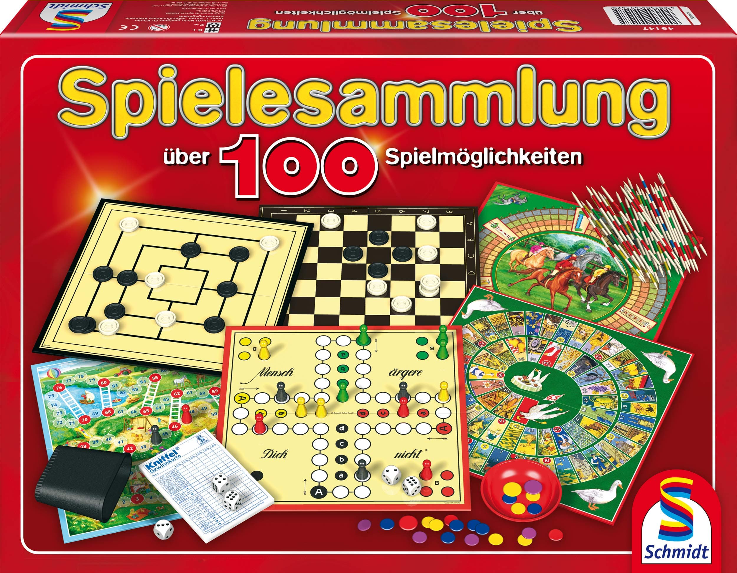 Schmidt Spiele 49147 - Spielesammlung, MIt 100 Spielmöglichkeiten Single Angebot bei HelloDeals