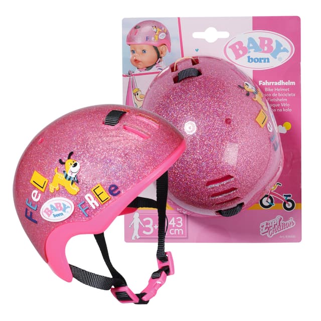 BABY born Fahrradhelm für 43 cm Puppen - Hochwertiges Puppenzubehör - Geeignet für Kinder ab 3 Jahren, Rosa