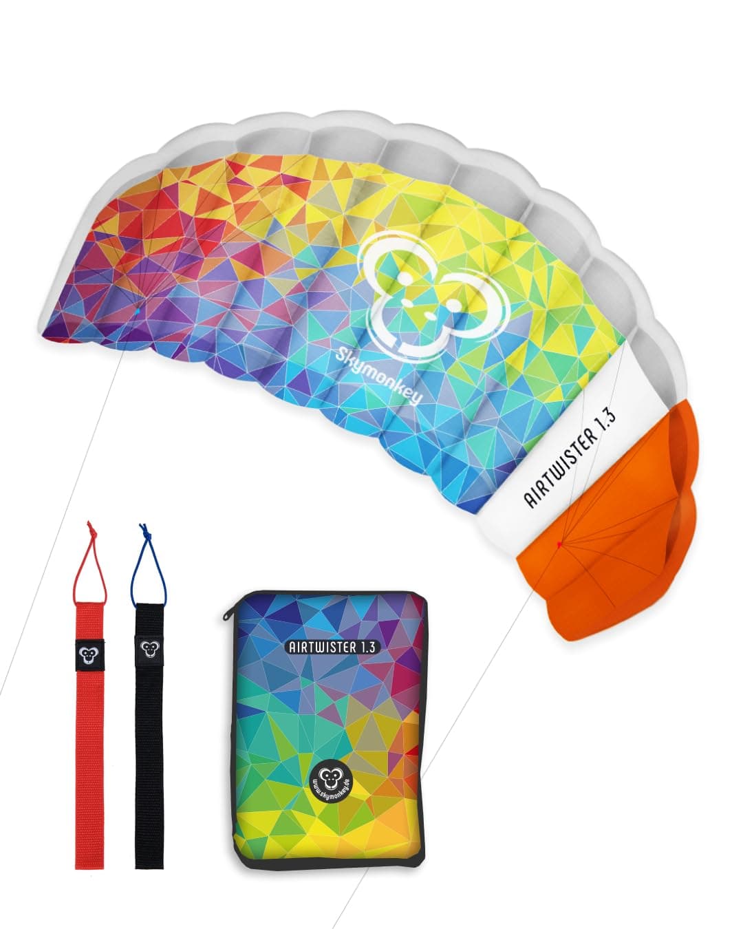 Skymonkey Airtwister Lenkmatte inkl. Packsack & Flugschlaufen - Lenkdrachen bereits fertig angeleint, Ready to Fly - Kite mit stabilen Polyester Ripstop Material, Flugdrachen für Einsteiger geeignet Multicolor 130.0 Zentimeter Angebot bei HelloDeals