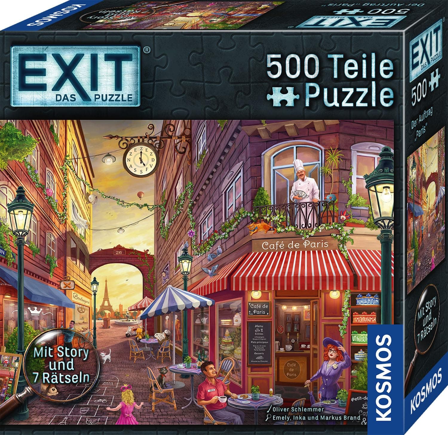 Kosmos 684990 EXIT® - Das Puzzle - Der Auftrag Paris, 500 Teile Puzzlen für Erwachsene und Kinder ab 10 Jahren, Escape Room Puzzle für Einsteiger mit Rätseln STK