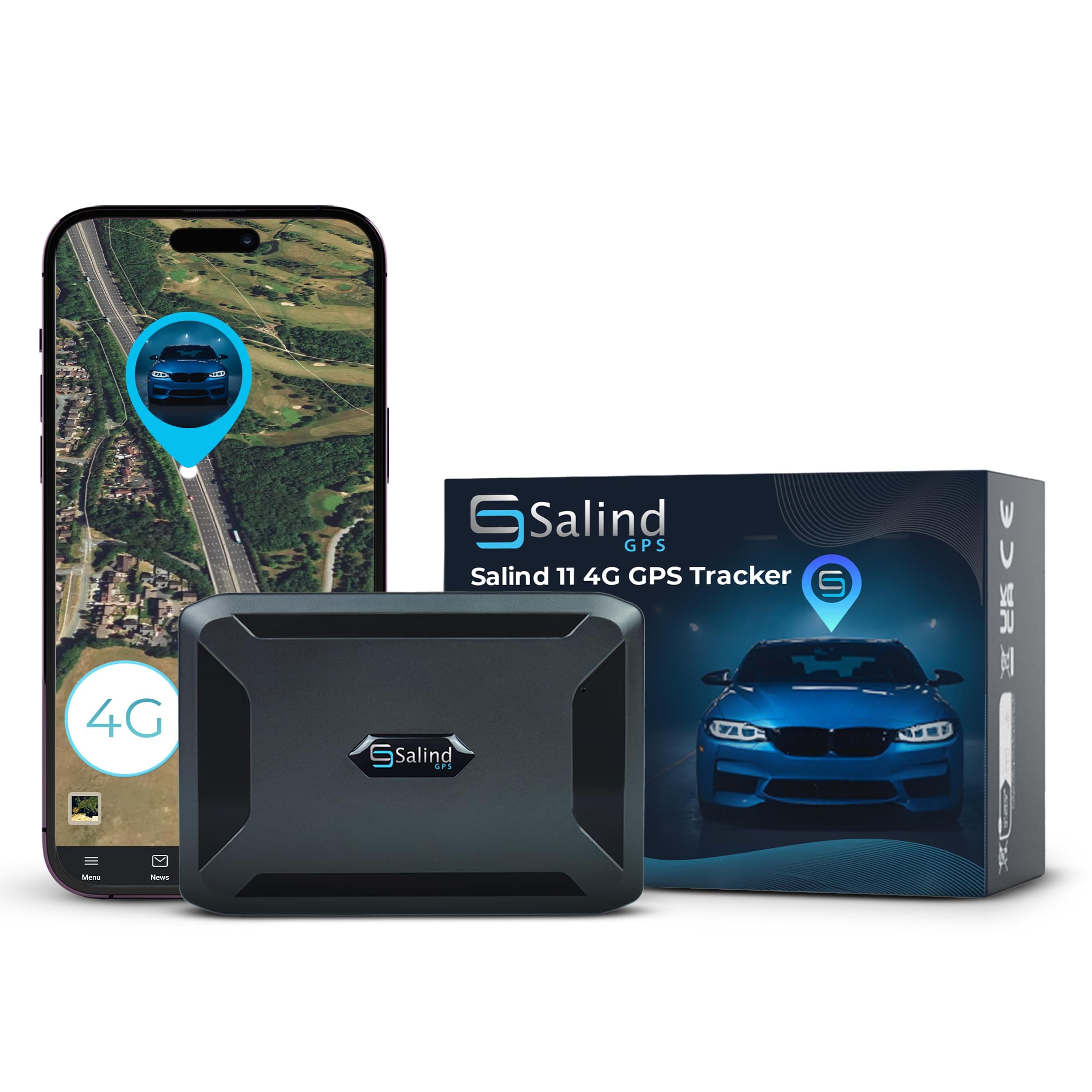 SALIND GPS - Salind 11 4G - GPS-Tracker für Auto, Motorrad, Fahrzeuge & LKW´s mit Magnet - Ortungsgerät mit Echtzeit-Tracking, Lange Akkulaufzeit - bis zu 70 Tage im Standby - Alarme - Geozaun 4G - Magnetisch - Akku bis zu 70 Tage