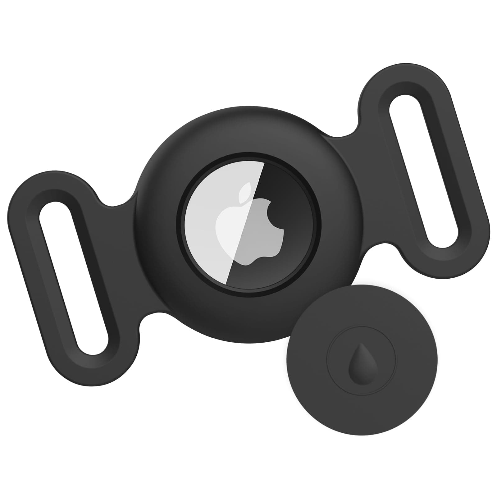 Vancle Wasserdicht Silikon Airtag Hülle, Hunde- und Katzenhalsbänder Kompatibel mit Apple AirTag GPS Finder Anti-Verlust Gerät 1 Stück Kratzfeste Schutzhülle für Air Tag Tracker Schwarz M