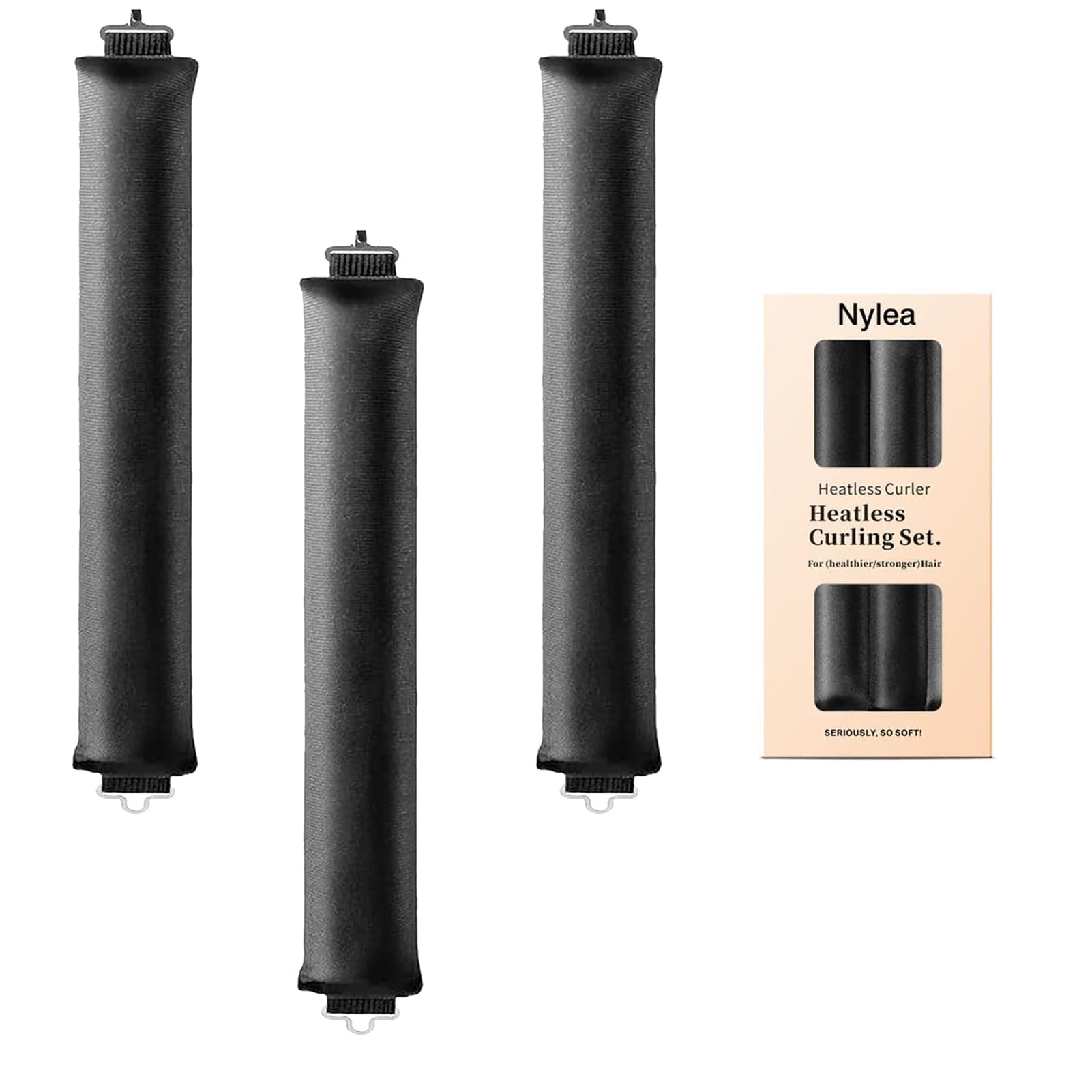 Heatless Curls Band,Neu Lockenwickler über Nacht 3 Stück Overnight Blowout Locken Ohne Hitze Diy Overnight Curls Gummi Hitzefreier Lockenwickler Locken üBer Nacht für Mittleres Langes Haar (Schwarz)