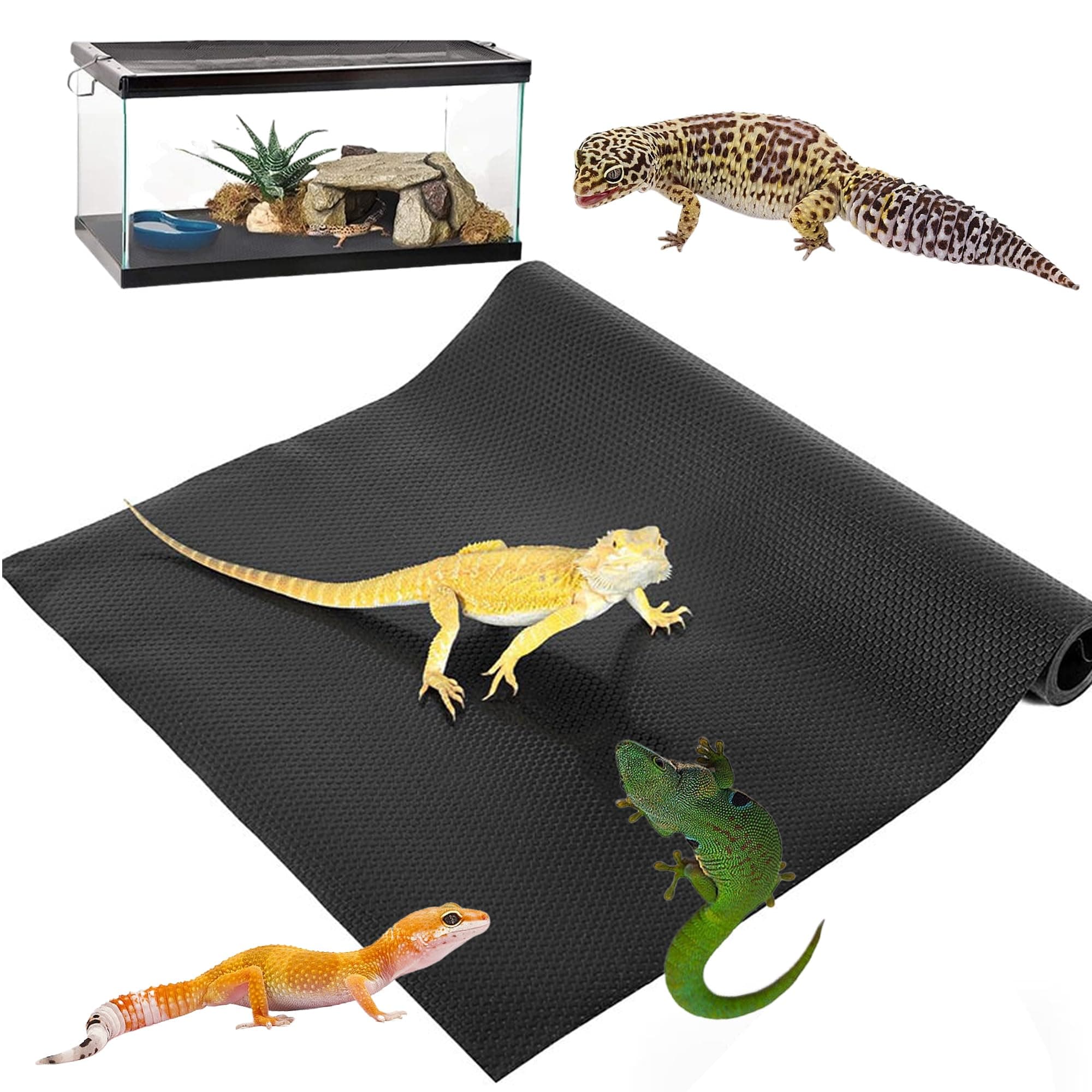 SYXLS Großer Reptilien Teppich, 3 m, Glasbehälter Bettwäsche Substrat Pad, Jede geschnitten Größe, Nicht klebende Reptilien Teppich geeignet für Eidechsen, Schildkröten, Schlangen