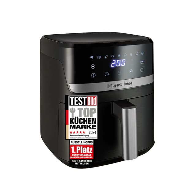 Russell Hobbs Heißluftfritteuse XL 5,5L Rapid AirFryer (kompaktes Gehäuse, sehr leise) SatisFry (9 Programme, spülmaschinenfest, Fritteuse ohne Öl, TouchScreen, Grillen, Backen) 27621-56