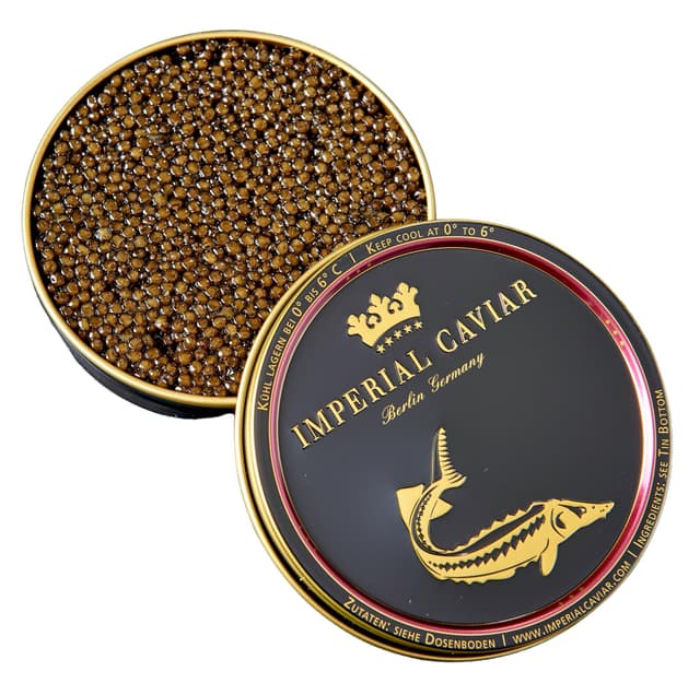 Imperial Caviar® Imperial Baerii - 10g Premium Kaviar Malossol - Imperial Baerii Kaviar Dose aus Aquakultur - Feinkost Geschenk für Feinschmecker - Frisch & Expressversand
