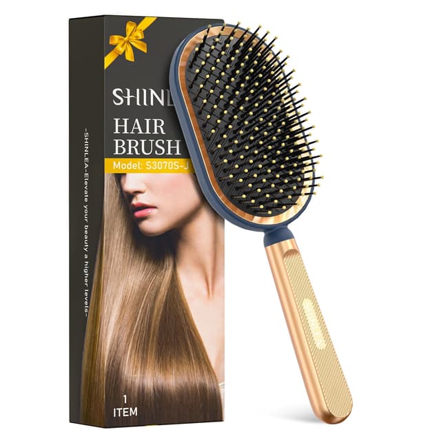 SHINLEA Haarbürste Ohne Ziepen,Detangler Bürste für Damen, Herren & Kinder,Entwirrbürste für Locken & lange Haare,Paddelbürste Glätten Entwirren,Reduzieren Haarbruch