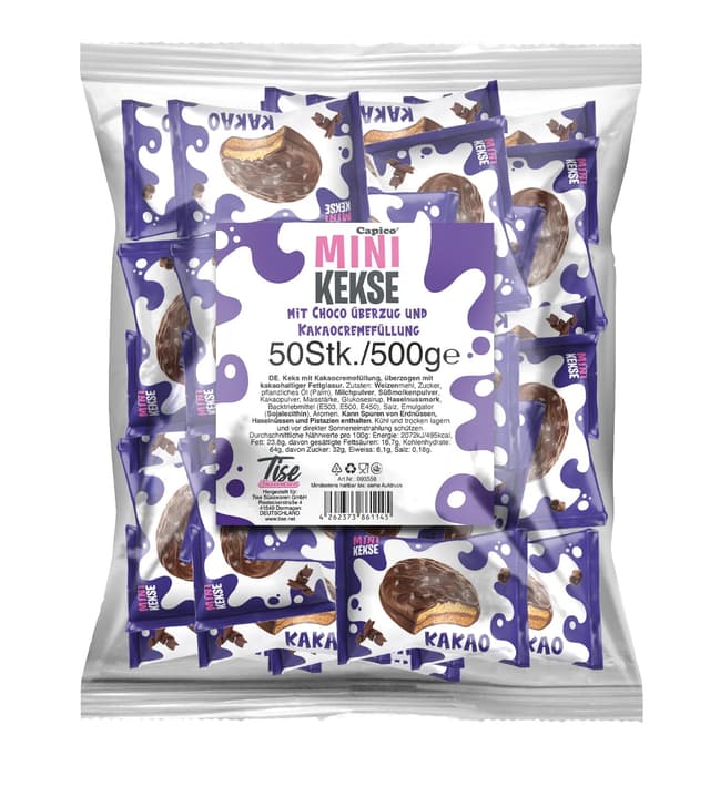 Capico Mini Kekse mit Chocoüberzug 50 Stück (500g)
