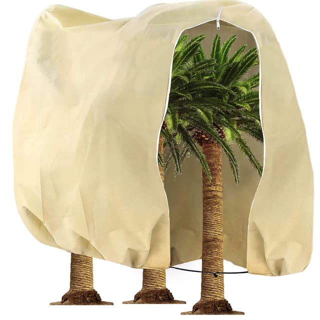 Tesmotor Pflanzenschutzhauben, Winterschutz Kübelpflanzensack Frostschutz Schutzhaube mit Zugband -80 g/m²(360 x 250CM) 1 Stück 250x360CM 80g/m²